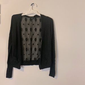 American Eagle Black Cardigan with Lace Back
